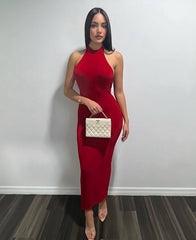 CRIMSON MUSE BACKLESS MAXI DRESS