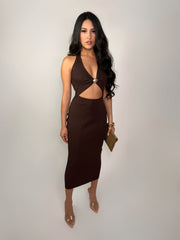 SIENNA ESPRESSO MIDI DRESS