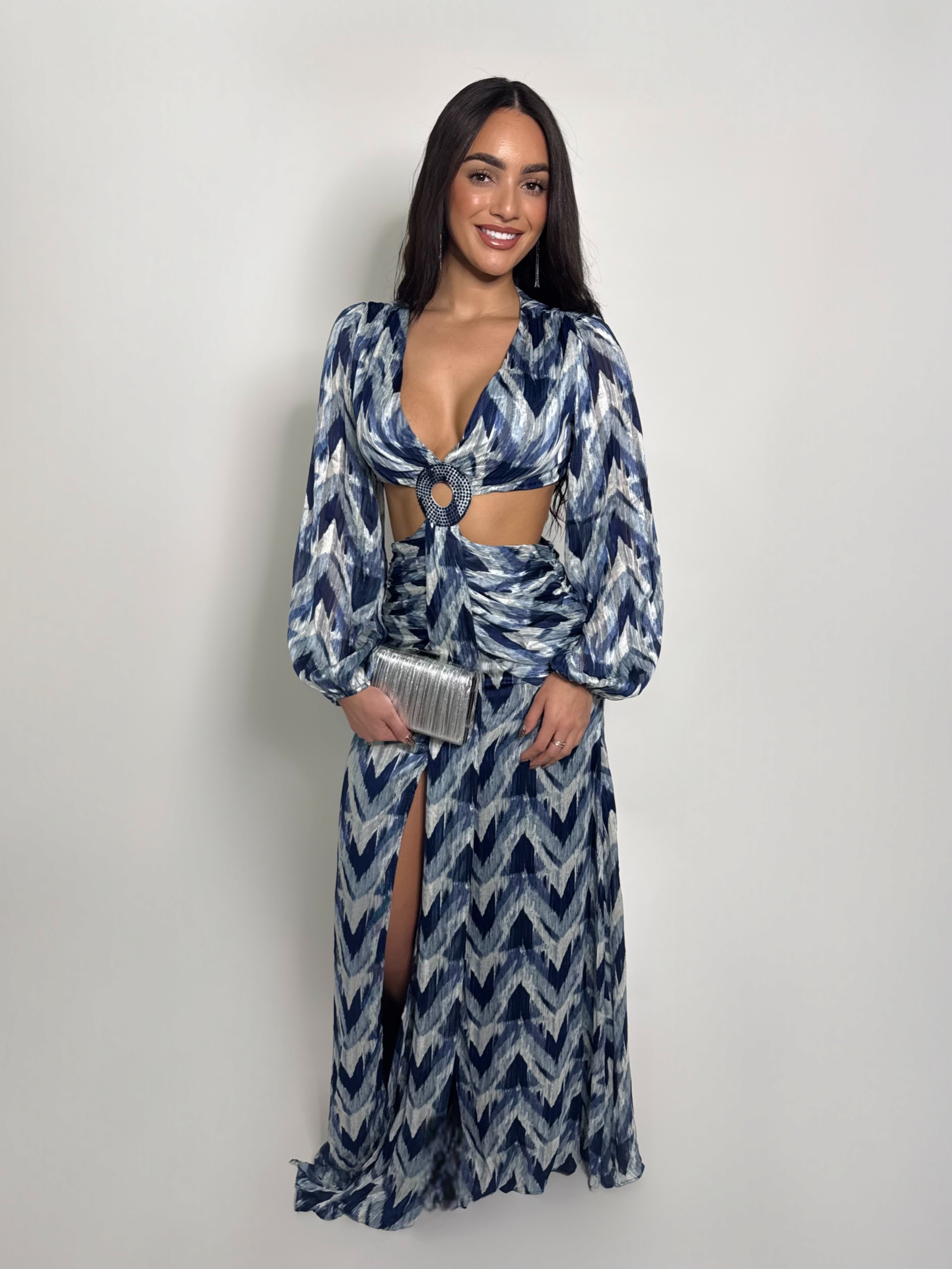 OCEAN MIRAGE CUTOUT MAXI DRESS