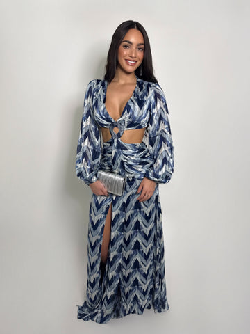 OCEAN MIRAGE CUTOUT MAXI DRESS