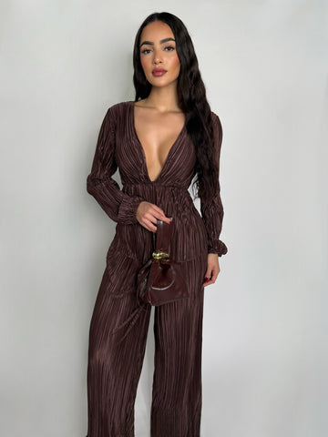 CHESTNUT COUTURE PLEATED SET