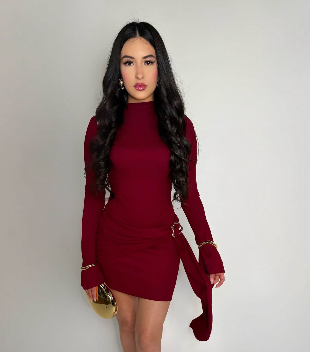 CELESTINE CLARET MINI DRESS