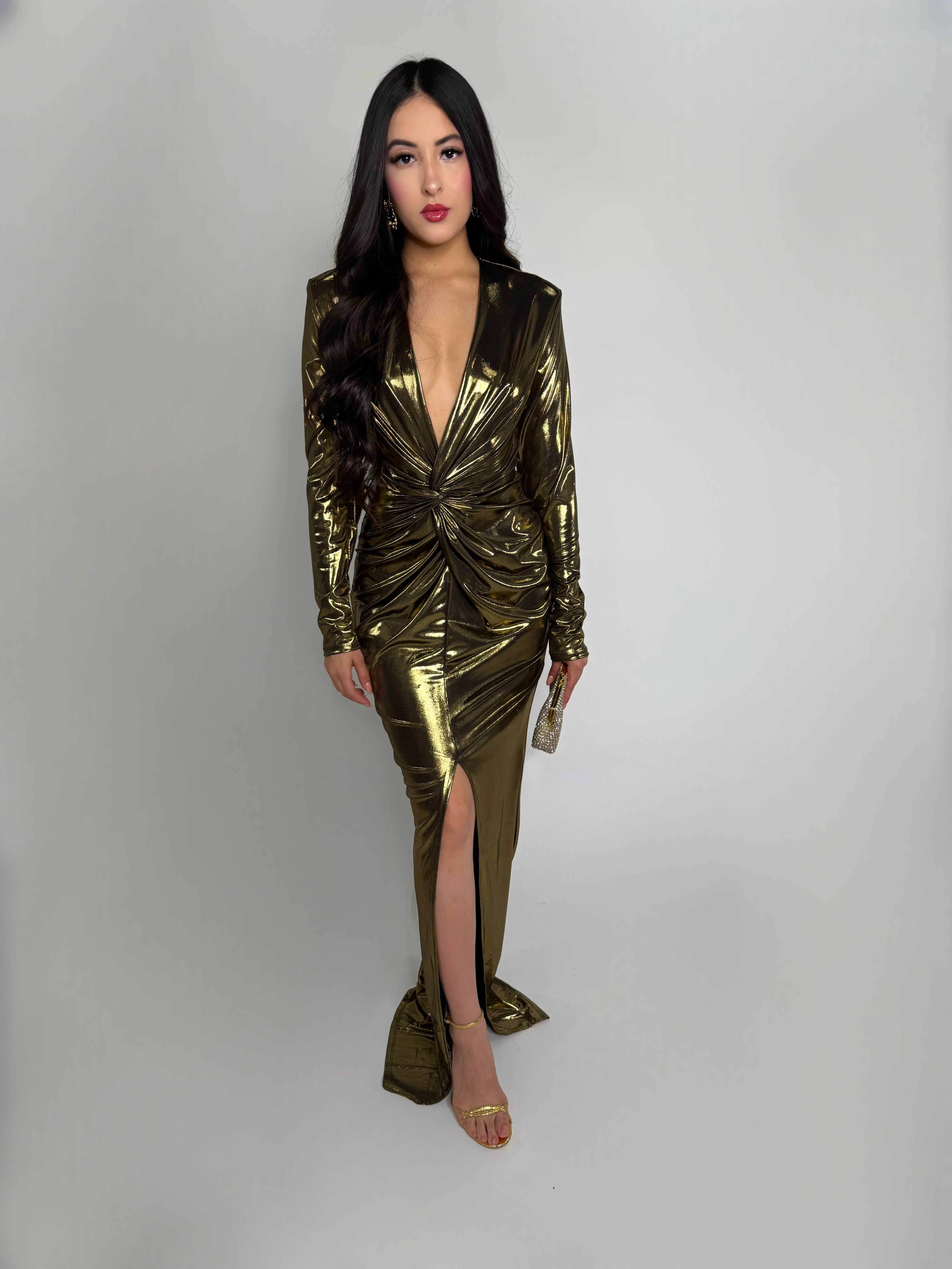 GLIDED TWIST MAXI DRESS