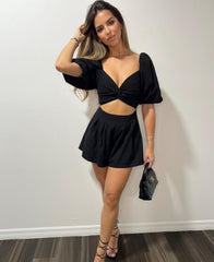 MIDNIGHT MOTION ROMPER DRESS