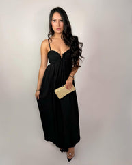 BLACK TULIP MAXI DRESS