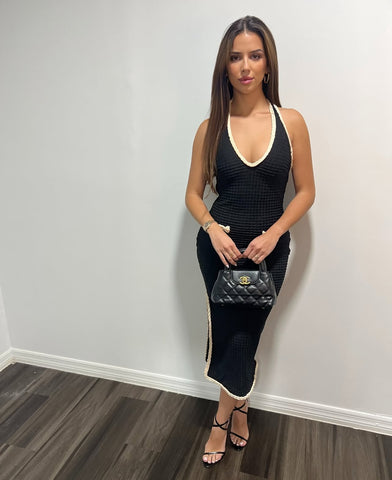 CHIC CONTOUR KNIT MIDI DRESS